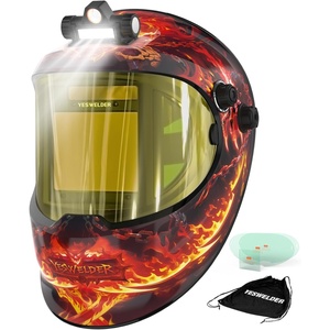 image:imageYESWELDER Auto Darkening Welding Helmet with SIDE VIEW and LED 180 Panoramic View 1111 True Color Solar Powered Welder Hood Wide Shade 359913 Welder Mask for TIG MIG ARC CUT and GRINDLYGQ800DFS