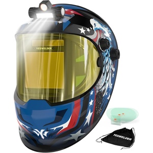 image:imageYESWELDER Auto Darkening Welding Helmet with SIDE VIEW and LED 180 Panoramic View 1111 True Color Solar Powered Welder Hood Wide Shade 359913 Welder Mask for TIG MIG ARC CUT and GRINDLYGQ800DBELED