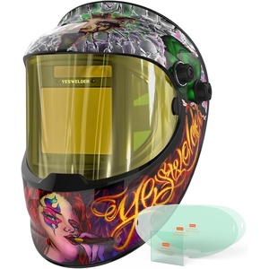 image:imageYESWELDER Auto Darkening Welding Helmet with SIDE VIEW and LED 180 Panoramic View 1111 True Color Solar Powered Welder Hood Wide Shade 359913 Welder Mask for TIG MIG ARC CUT and GRINDLYGQ800DJK