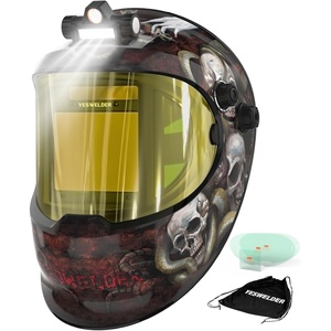image:imageYESWELDER Auto Darkening Welding Helmet with SIDE VIEW and LED 180 Panoramic View 1111 True Color Solar Powered Welder Hood Wide Shade 359913 Welder Mask for TIG MIG ARC CUT and GRINDLYGQ800DSSLED