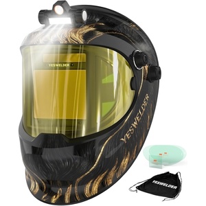 image:imageYESWELDER Auto Darkening Welding Helmet with SIDE VIEW and LED 180 Panoramic View 1111 True Color Solar Powered Welder Hood Wide Shade 359913 Welder Mask for TIG MIG ARC CUT and GRINDLYGQ800DBLLED