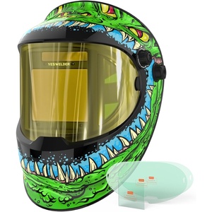 image:imageYESWELDER Auto Darkening Welding Helmet with SIDE VIEW and LED 180 Panoramic View 1111 True Color Solar Powered Welder Hood Wide Shade 359913 Welder Mask for TIG MIG ARC CUT and GRINDLYGQ800DME