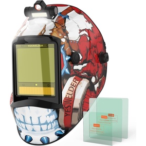 image:imageYESWELDER Intelligent AutoShade Auto Darkening Welding Helmet Large View with LED Digital Filter 1111 True Color Solar Powered Shade 359915 Welder Mask for MIGTIGStickCutGrindLYGM910DTG