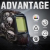 image:imageYESWELDER Auto Darkening Welding Helmet with Blue Light Blocking Large View 393x366 Inch True Color 1111 Optical Clarity Shade 359913 Solar Powered 4 Arc SensorsSkeleton Snake