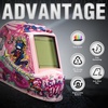 image:imageYESWELDER Auto Darkening Welding Helmet with Blue Light Blocking Large View 393x366 Inch True Color 1111 Optical Clarity Shade 359913 Solar Powered 4 Arc SensorsPink
