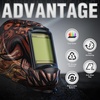 image:imageYESWELDER Auto Darkening Welding Helmet with Blue Light Blocking Large View 393x366 Inch True Color 1111 Optical Clarity Shade 359913 Solar Powered 4 Arc SensorsFlame Devil