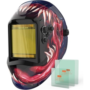 image:imageYESWELDER Auto Darkening Welding Helmet with Blue Light Blocking Large View 393x366 Inch True Color 1111 Optical Clarity Shade 359913 Solar Powered 4 Arc SensorsVm