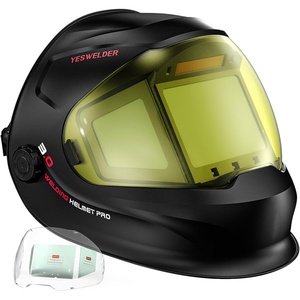 image:imageYESWELDER AutoShade Welding Helmet Internal Digital Control 180 View  three sides autodarkening 1111 true color auto adjust 5 arc sensors shade 348914 customized memory presetsBlack