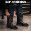image:imageYESWELDER Steel Toe Welding Boots PullOn Leather Work BootsBlack